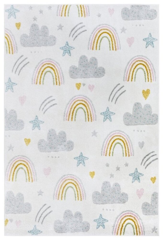 Kinderteppich - Abenteuer Regenbogen Und Wolken Creme/multicolour Kinderteppich - Abenteuer Regenbogen Und Wolken Creme/multicolour