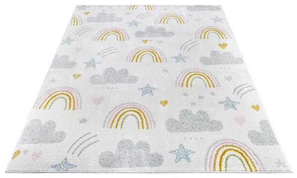 Kinderteppich - Abenteuer Regenbogen Und Wolken Creme/multicolour Kinderteppich - Abenteuer Regenbogen Und Wolken Creme/multicolour