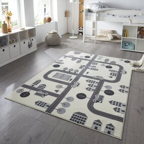 Kinderteppich - Adventures City Design Creme/grau Kinderteppich - Adventures City Design Creme/grau