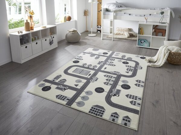 Kinderteppich - Adventures City Design Creme/grau Kinderteppich - Adventures City Design Creme/grau