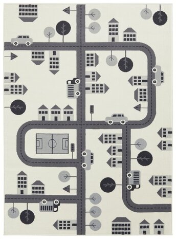 Kinderteppich - Adventures City Design Creme/grau Kinderteppich - Adventures City Design Creme/grau