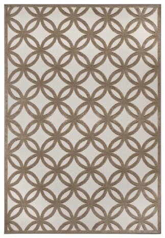 Modern Teppich - Circle Creme/braun Modern Teppich - Circle Creme/braun