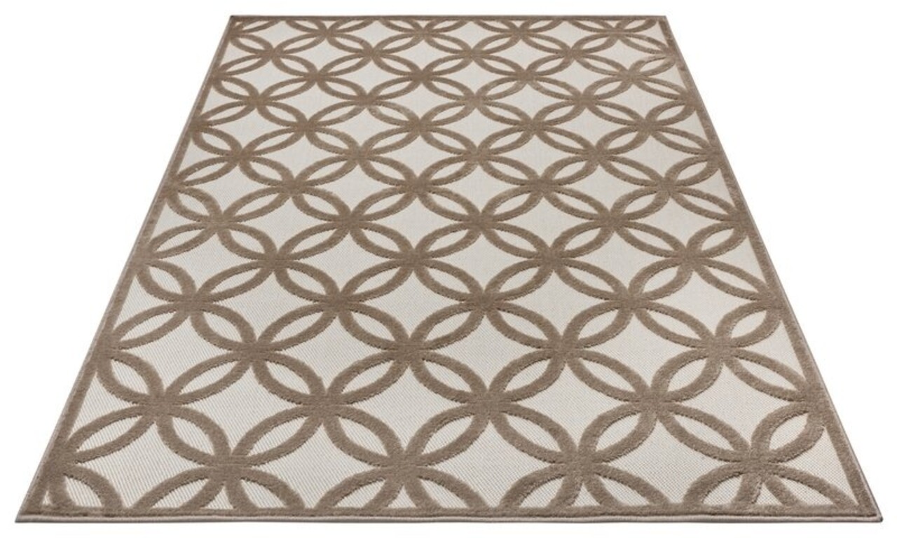 Modern Teppich - Circle Creme/braun Modern Teppich - Circle Creme/braun