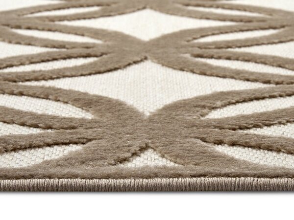 Modern Teppich - Circle Creme/braun Modern Teppich - Circle Creme/braun