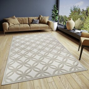 Modern Teppich - Circle Creme/beige Modern Teppich - Circle Creme/beige