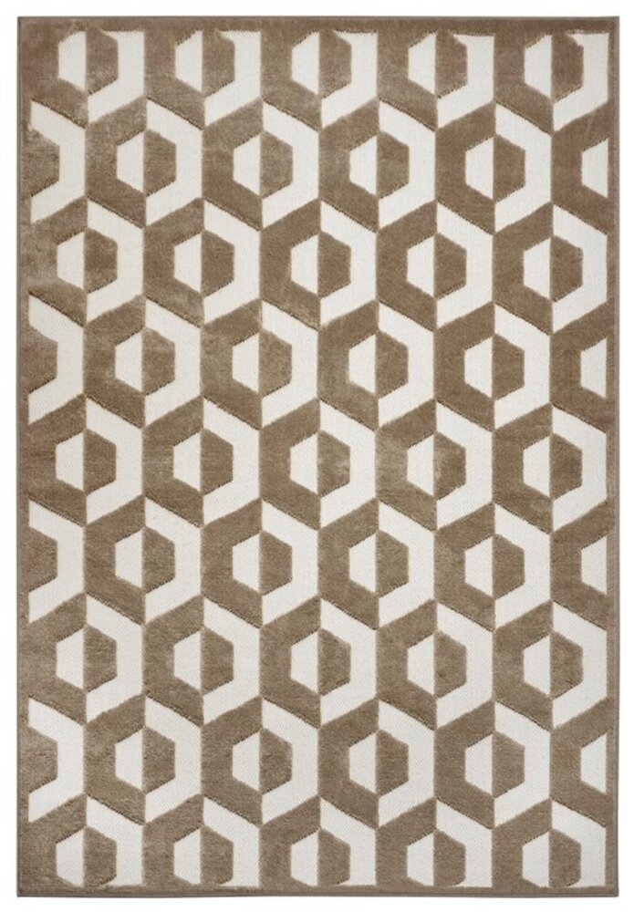 Modern Teppich - Hexa Creme/braun