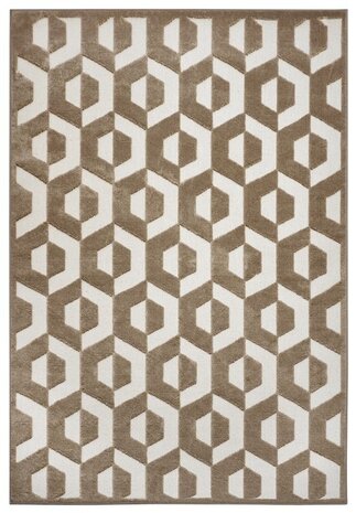 Modern Teppich - Hexa Creme/braun