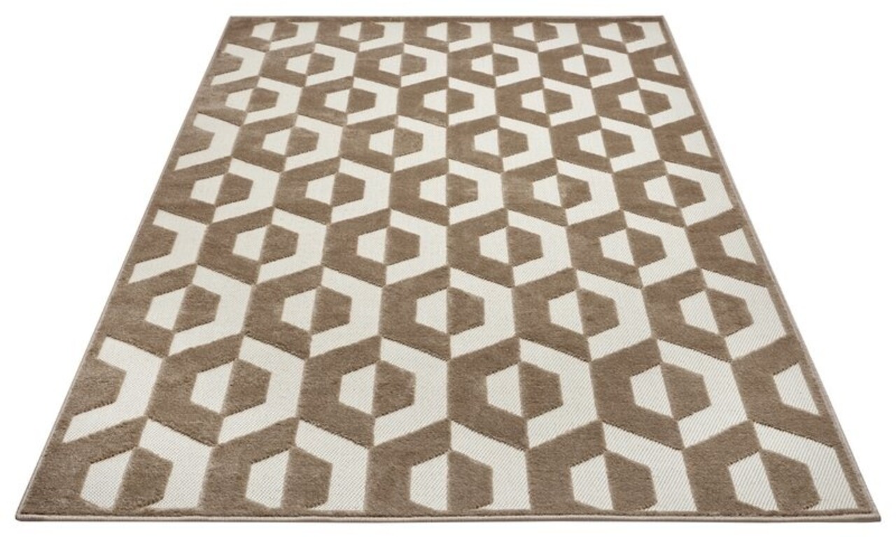 Modern Teppich - Hexa Creme/braun