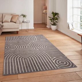 Modern Teppich - Iconic Wavy Japandi Braun