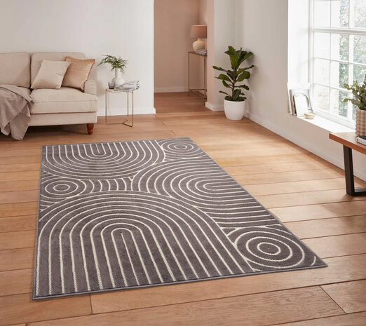 Modern Teppich - Iconic Wavy Japandi Braun