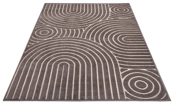 Modern Teppich - Iconic Wavy Japandi Braun