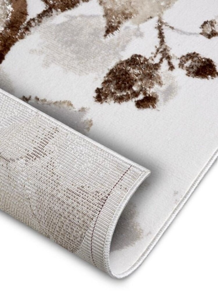 Blumenteppich - Shine Weiß/braun Blumenteppich - Shine Weiß/braun