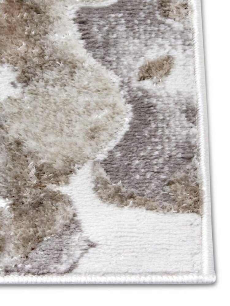 Blumenteppich - Shine Weiß/grau/braun Blumenteppich - Shine Weiß/grau/braun