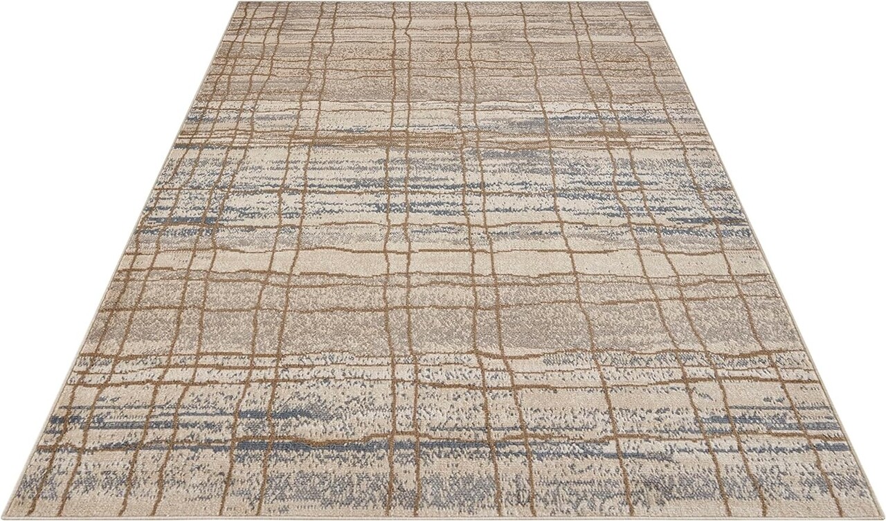 Modern Teppich - Jord Creme/Blau Modern Teppich - Jord Creme/Blau