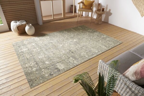 Vintage -Teppich In & Outdoor - Luxor Schwarz/crème