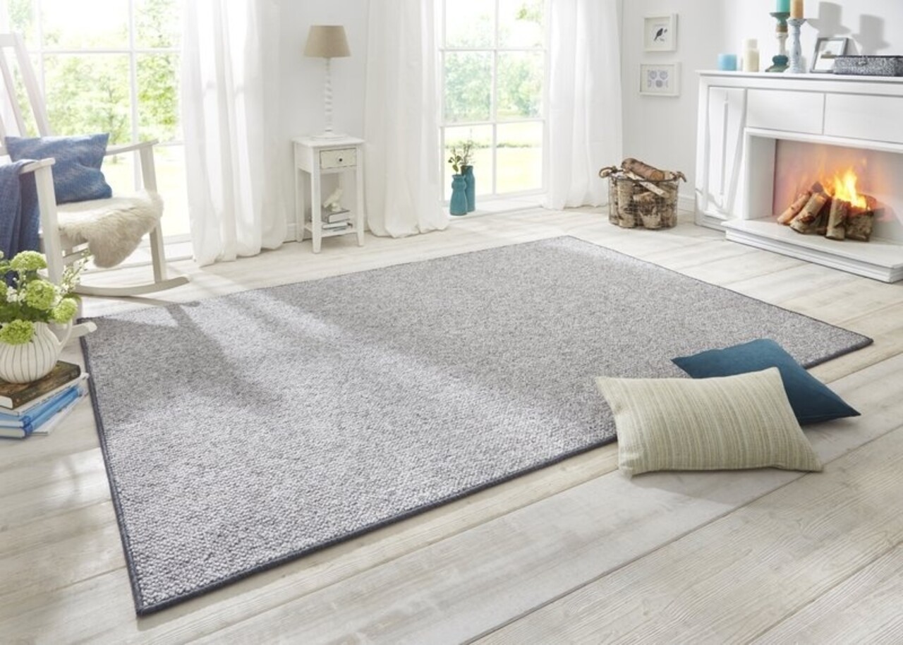 Getufteter Teppich – Wolloptik Grau