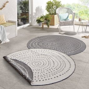 Rund Teppich In & Outdoor - Bali Grau/creme Reversible Rund Teppich In & Outdoor - Bali Grau/creme Reversible