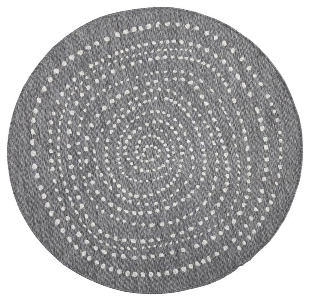Rund Teppich In & Outdoor - Bali Grau/creme Reversible