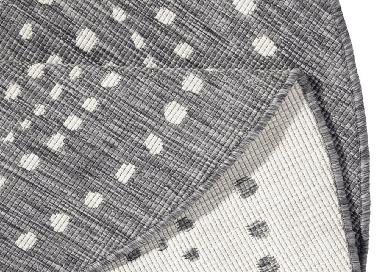 Rund Teppich In & Outdoor - Bali Grau/creme Reversible