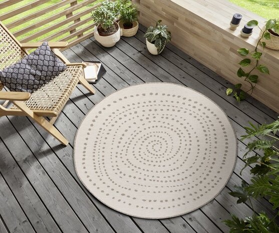 Rund Teppich In & Outdoor - Bali Braun/cream Reversible Rund Teppich In & Outdoor - Bali Braun/cream Reversible