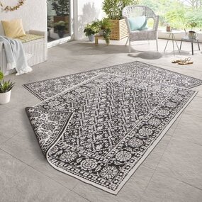 Teppich In & Outdoor - Curacao Schwarz/creme Reversible Teppich In & Outdoor - Curacao Schwarz/creme Reversible
