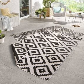 Wendeteppich In & Outdoor - Malta Schwarz/creme Wendeteppich In & Outdoor - Malta Schwarz/creme