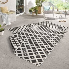 Wendeteppich In & Outdoor - Nizza Schwarz/crème Wendeteppich In & Outdoor - Nizza Schwarz/crème
