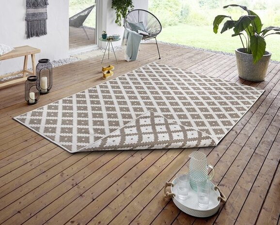 Wendeteppich In & Outdoor - Nizza Beige/crème