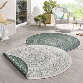Runde Teppiche In & Outdoor Reversible - Porto Grün/creme Runde Teppiche In & Outdoor Reversible - Porto Grün/creme