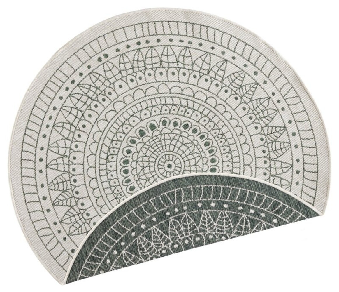 Runde Teppiche In & Outdoor Reversible - Porto Grün/creme