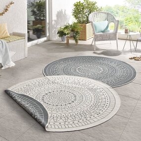Runde Teppiche In & Outdoor Reversible - Porto Grau/creme Runde Teppiche In & Outdoor Reversible - Porto Grau/creme