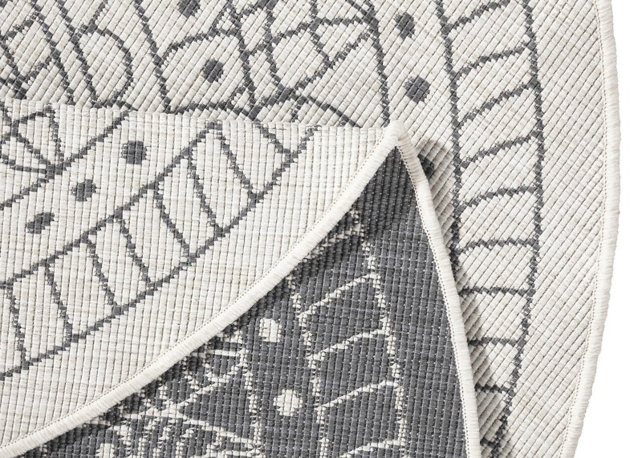 Runde Teppiche In & Outdoor Reversible - Porto Grau/creme Runde Teppiche In & Outdoor Reversible - Porto Grau/creme