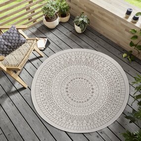 Runde Teppiche In & Outdoor Reversible - Porto Beige/crème Runde Teppiche In & Outdoor Reversible - Porto Beige/crème