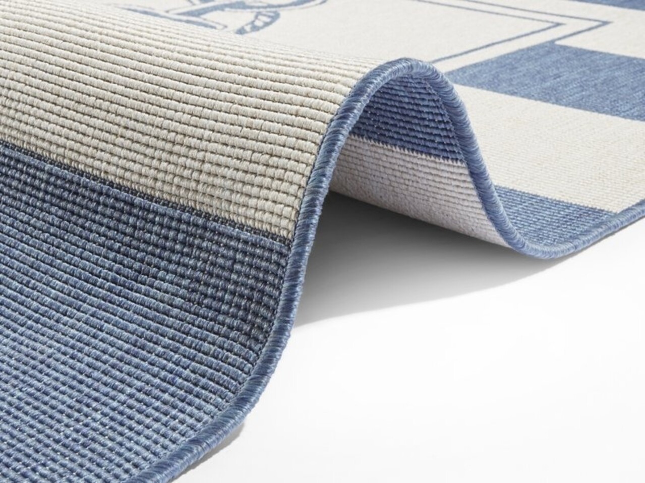 Wendbare Teppiche In & Outdoor - Gandara Anchor Blau/crème Wendbare Teppiche In & Outdoor - Gandara Anchor Blau/crème