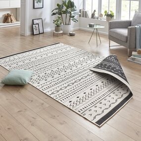 In & Outdoor Wendeteppich - Kuba Schwarz/creme In & Outdoor Wendeteppich - Kuba Schwarz/creme