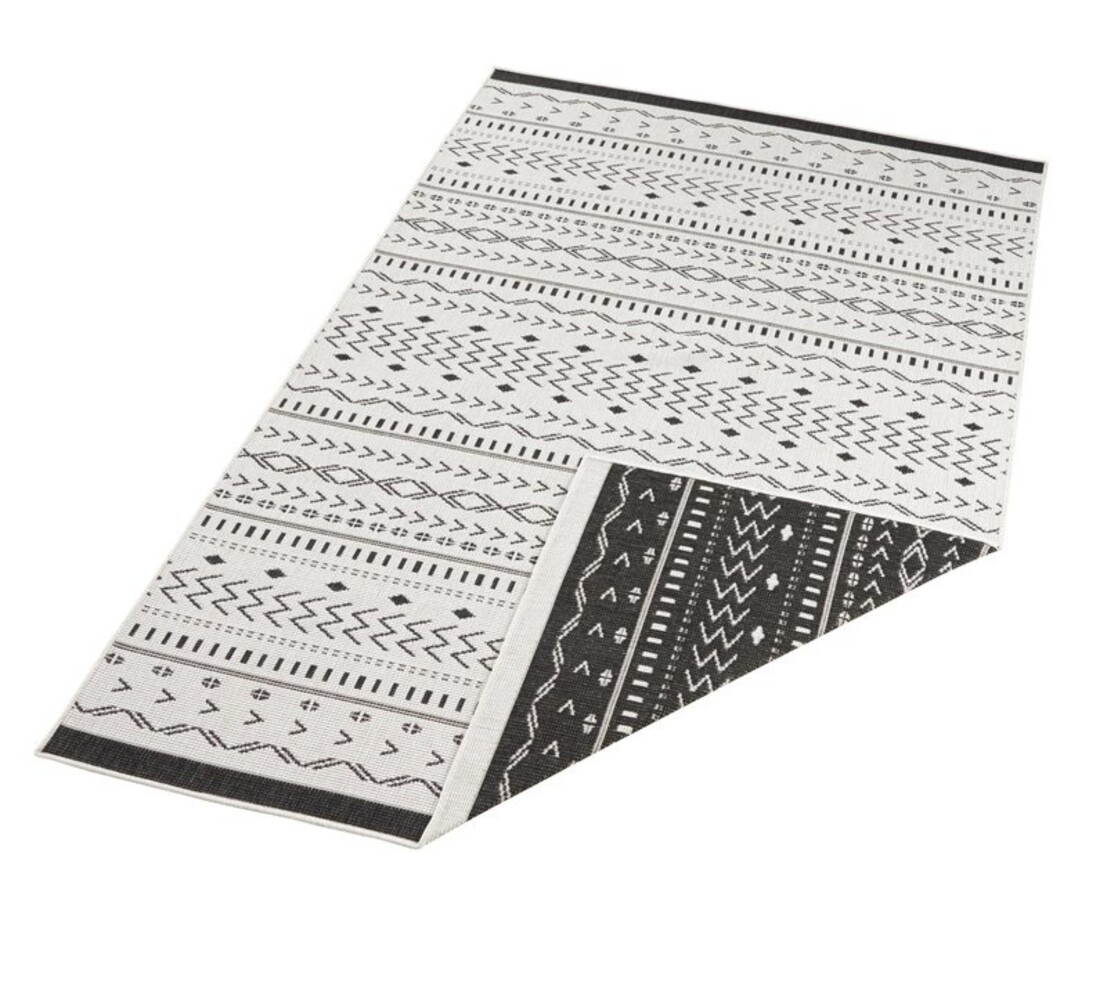 In & Outdoor Wendeteppich - Kuba Schwarz/creme In & Outdoor Wendeteppich - Kuba Schwarz/creme