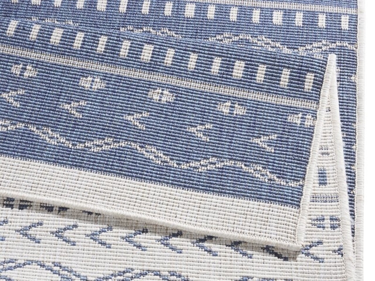 In & Outdoor Wendeteppich - Kuba Blau/creme In & Outdoor Wendeteppich - Kuba Blau/creme