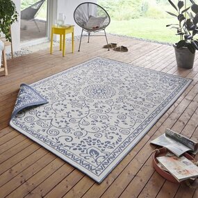 In & Outdoor Wendeteppich - Leyte Blau/crème In & Outdoor Wendeteppich - Leyte Blau/crème