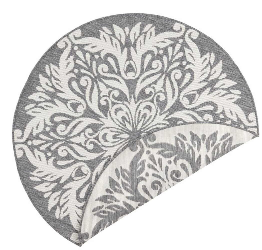 Runde Teppiche In & Outdoor Reversibel - Madrid Grau/creme Runde Teppiche In & Outdoor Reversibel - Madrid Grau/creme