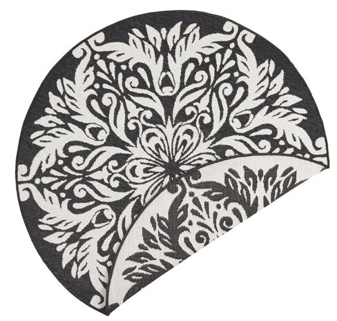 Runde Teppiche In & Outdoor Reversible - Madrid Schwarz/creme Runde Teppiche In & Outdoor Reversible - Madrid Schwarz/creme