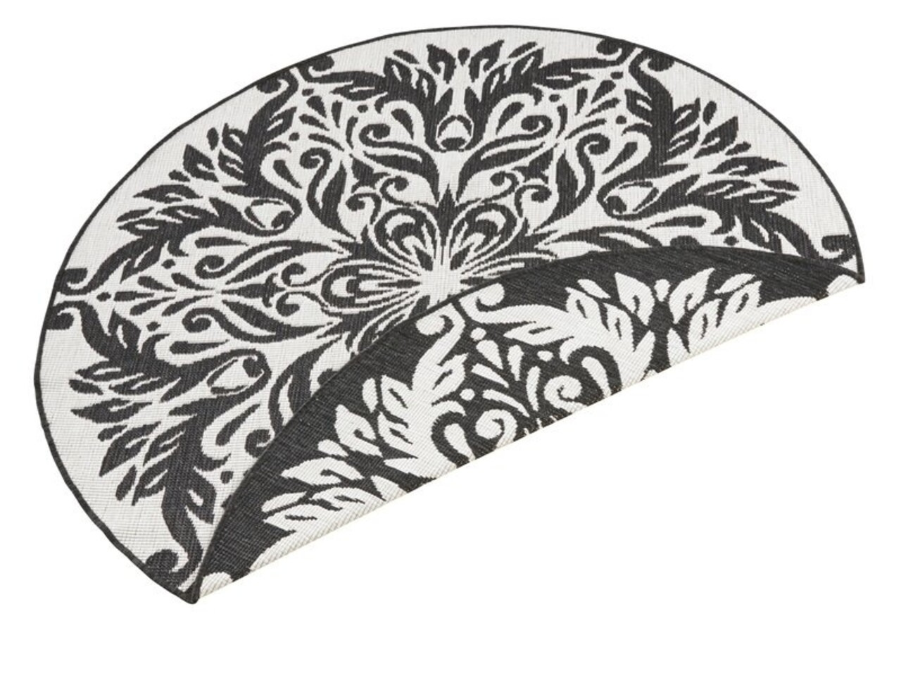 Runde Teppiche In & Outdoor Reversible - Madrid Schwarz/creme Runde Teppiche In & Outdoor Reversible - Madrid Schwarz/creme