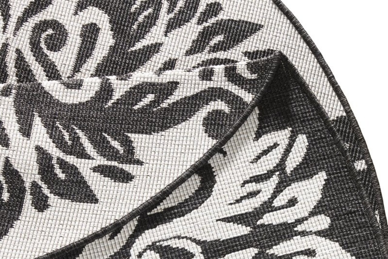 Runde Teppiche In & Outdoor Reversible - Madrid Schwarz/creme Runde Teppiche In & Outdoor Reversible - Madrid Schwarz/creme