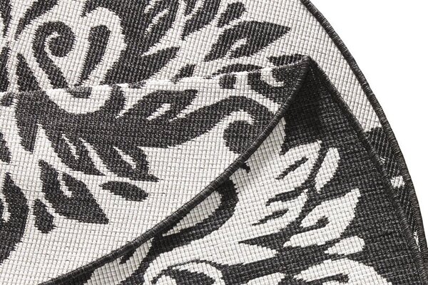 Runde Teppiche In & Outdoor Reversible - Madrid Schwarz/creme Runde Teppiche In & Outdoor Reversible - Madrid Schwarz/creme