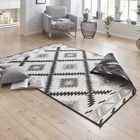 In & Outdoor Wendeteppich - Malibu Schwarz/creme In & Outdoor Wendeteppich - Malibu Schwarz/creme