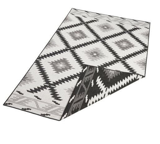 In & Outdoor Wendeteppich - Malibu Schwarz/creme In & Outdoor Wendeteppich - Malibu Schwarz/creme