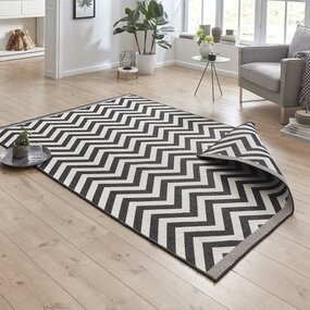 In & Outdoor Reversible - Palma Schwarz/creme In & Outdoor Reversible - Palma Schwarz/creme