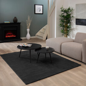 Waschbarer Teppich - Malaga Schwarz Waschbarer Teppich - Malaga Schwarz