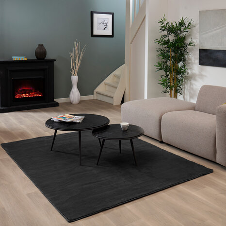 Waschbarer Teppich - Malaga Schwarz Waschbarer Teppich - Malaga Schwarz