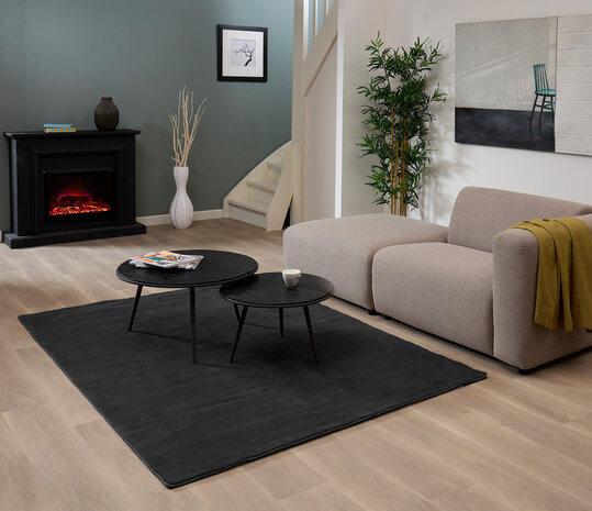 Waschbarer Teppich - Malaga Schwarz Waschbarer Teppich - Malaga Schwarz