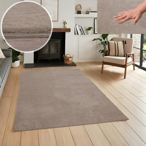 Waschbarer Teppich - Malaga Taupe Waschbarer Teppich - Malaga Taupe